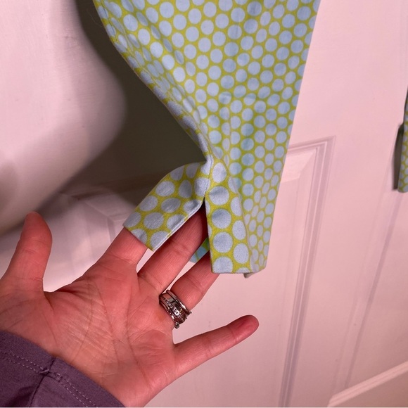 Vintage Skirtin' Around New Canaan CT Blue & Green Circle Print Pants Size 6 - Picture 4 of 7